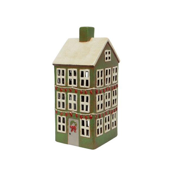 French Country Tea Light Grand Chalet Green 16x16x36H | Minimax