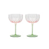 Coast to Coast Lotti Tulip Glass Pink/Green 11x15cm (Set of 2) | Minimax