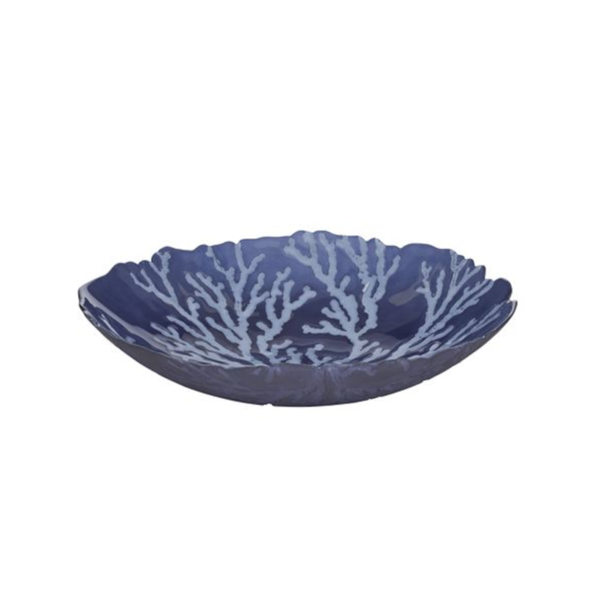 Atoll Glass Bowl Navy/White 33cm | Minimax