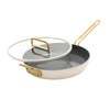 GreenPan™ Stanley Tucci™ Ceramic Nonstick Frypan with Lid White 33cm (6.15L) | Minimax