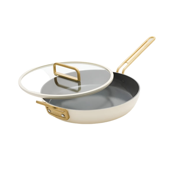 GreenPan™ Stanley Tucci™ Ceramic Nonstick Frypan with Lid White 30cm | Minimax