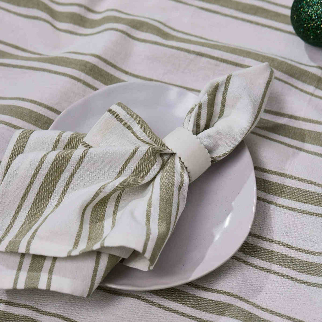 Madras Link Taylor Stripe Tablecloth Green 150 x 230cm | Minimax