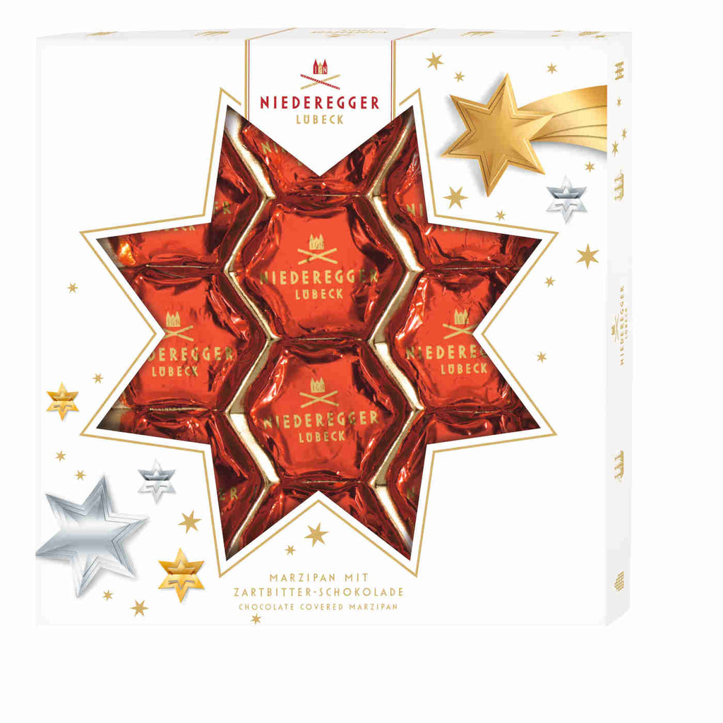 Niederegger Lübeck Chocolate Covered Marzipan Christmas Star 10 Pack | Minimax