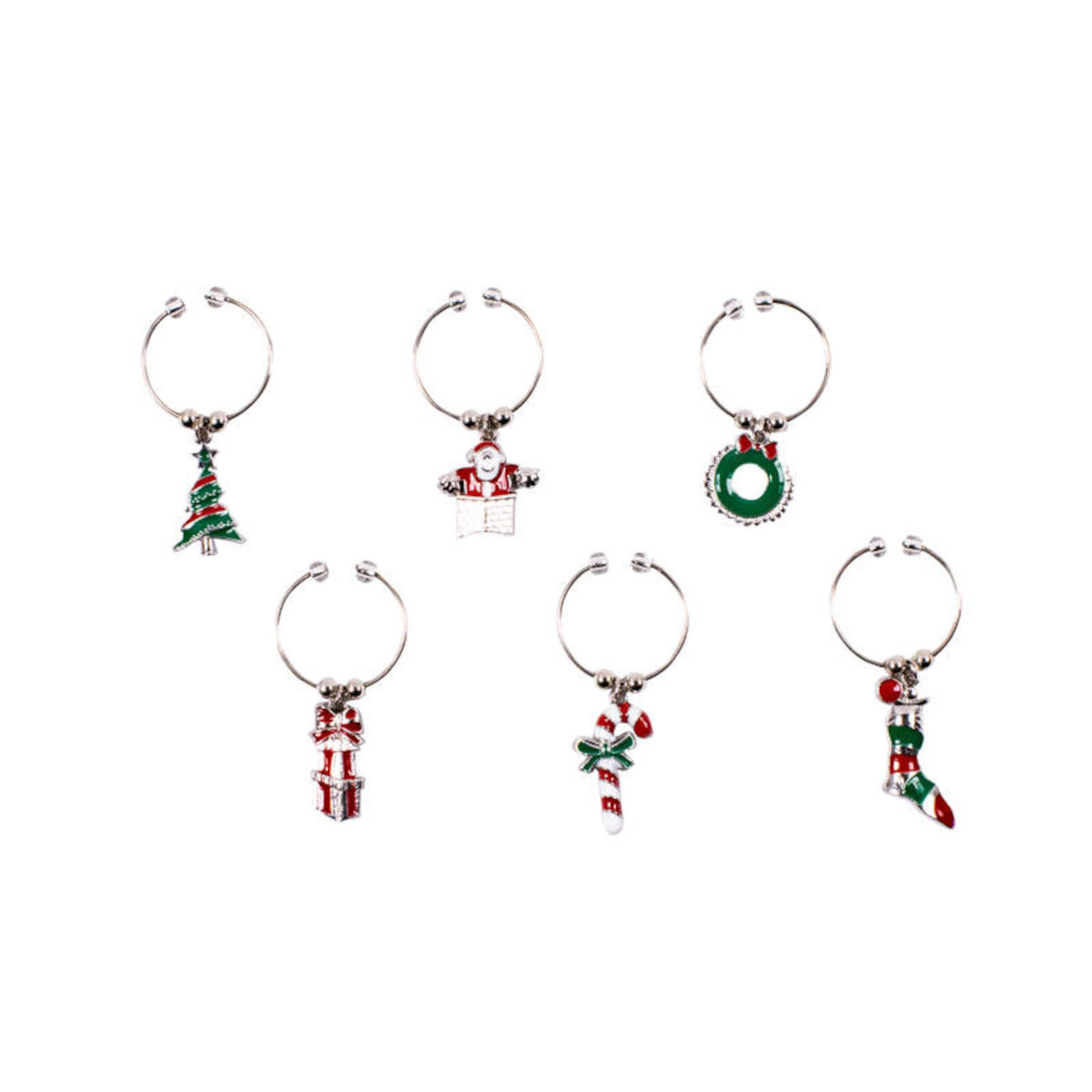 Avanti Traditional Christmas Wine Charms Set of 6 | Minimax