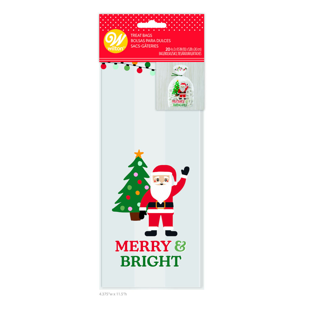 Wilton Santa Merry & Bright Treat Bag Pack of 20 | Minimax