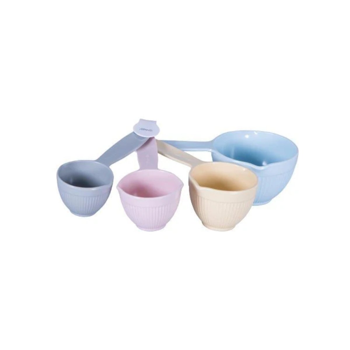 Set of 4 Pastel Colored Nesting Stoneware Measuring Cups from Now